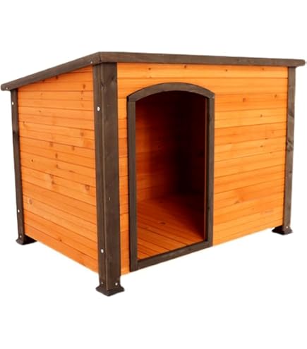 Amazon | 木製ドッグハウス 犬小屋 犬舎 屋外用 開閉式屋根 犬小屋 YH